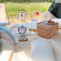 코지체크 사계절 감성 캠핑 차박 이불 침낭 패드 베개 풀세트 4color, 3.캠핑이불+패드(Q)+베개1(솜포함) 세트, 4.치즈옐로우