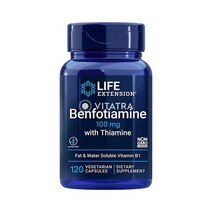 Life Extension 라이프 익스텐션 벤포티아민 100mg with 티아민 120 베지테리언 캡슐