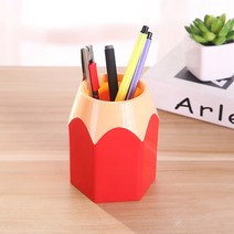 Creative Pen Vase Pencil Pot Makeup Brush Holder Stationery Desk Tidy Plastic Organizer Container Sc, [02] 빨간