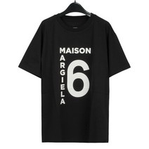 브랜드없음 MM6 메종 마르지엘라 남녀공용 로고 프린팅 반팔 티셔츠 S52GC0249 S24311 900 BLACK [MSC020bk]