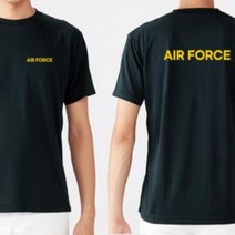AIR FORCE 커스텀 옐로우 라운드 쿨 반팔티셔츠 길단 유니폼 유니폼제작 커스텀티셔츠 티셔츠제작 굿즈 굿즈제작 주문제작