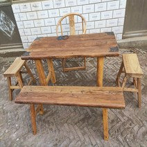 고제 고재테이블 고재상판 통원목식탁 카페테이블 느릅나무 고풍 맞춤형 오래된 느릅나무 도어 패널 티 테이블 수조 오래된 도어 패널 단단한 복고풍 풍화 통나무 오래된 나무 보드 오래된 도어 패널 테이블 사용자 정의, 모으다, 브래킷 구조, 절묘한 테이블 세트(무료 배송:)