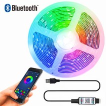 스마트 조명 5050 LED 스트립 라이트 블루투스 원격 제어 거실 TV 배경 빛나는 다이오드 RGB Fita 리본 램, 02 5050 RGB_03 3m, 03 Bluetooth Control