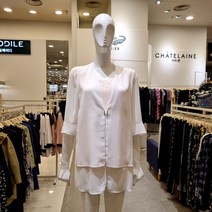 올리비아 하슬러 칠부소매 쉬폰 자켓 OH0MJK106.WH