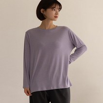 [66-110] 무지 라운드 긴팔 티셔츠 빅사이즈 여성의류