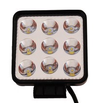 LED 써치라이트, 1개, 12V차량전용-27W 사각 반사판 써치 화이트 30도