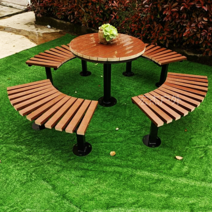 녹슬지 않는 야외 원형 테이블 세트 테라스용 정원, C 테이블 벤치 세트