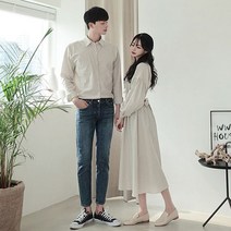 커플룩 시밀러 남여공용 원피스 날씬 신혼 여행 허니문 데이트룩 커플 허리 리본 71