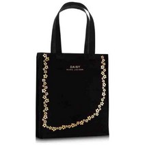Luxe Aesthetic 마크제이콥스 라지 블랙 토트 캔버스 숄더백 골드 플라워 레더 가방