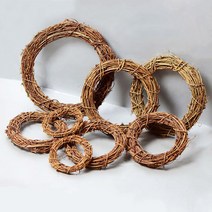 한소픈 원형 리스틀 나무리스 인테리어 조화 리스 만들기, 35cm