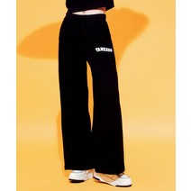 MLB 여성 바시티 로고 와이드팬츠 NY 블랙