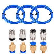 3D프린팅 페이지라벨기 3D 프린터 프로그램 Aokin 보우 덴 PTFE 튜브 1.75mm 필라멘트 PC4-M6 공압 피팅 Creality Ender 3/3 Pro/5/PC4-M1, 02 파란