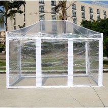 접이식 투명 텐트 바람막이 천막 원터치 우레탄 PVC 대형 8각 방열 야외 캠핑 방수, 투명 사각 가로 4.5m 세로 3m