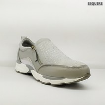 통굽슬립온 여성가죽슬립온 지퍼슬립온 큐빅슬립온 여자캐주얼화 그레이