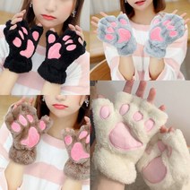 겨울 밍크 고양이 반 장갑