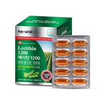 내츄럴플러스 대두 레시틴 1200 1200mg 60캡슐 1통 2개월분, 1200mg 60캡슐 x 1통, 60정
