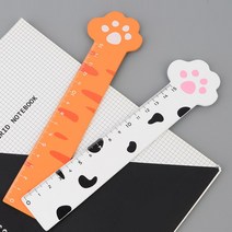 어린이자 캐릭터 일러스트 귀여운 15cm 우드 나무자, 색상, 오렌지