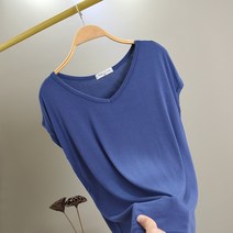 여성 빅사이즈 여름 브이넥 시원한 민소매 모달 티셔츠 6color
