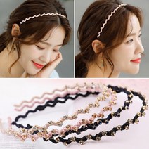 물결 크리스탈 헤어밴드 큐빅 얇은 진주 명품 여자 와이어 심플 데일리 기본 예쁜 머리띠