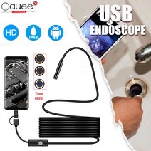 내시경 카메라 USB 안드로이드 방수 검사 유연한 5.5mm 7mm PC 노트북 6LED 123721, 1M