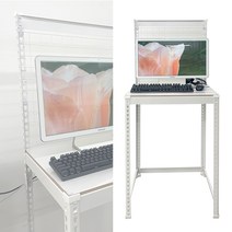 듀얼 모니터 책상 높낮이조절 컴퓨터 노트북 거치대 1단, 화이트