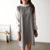 할인존c18Udx23 넥프릴체크원피스 DRESS 면원피스 블루 Blue 레드 R