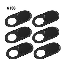 월패드해킹방지 노트북 휴대폰 카메라 가리개 6 pcs 웹캠 커버 슬라이딩 스파이 커버 전화 개인 정보 보호 스티커 범용 iphone ipad 컴퓨터 금속 소재 스파이 가제트, 6피스 블랙