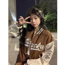 스트릿 아우터 패치워크 패션 야구점퍼 가을 빈티지