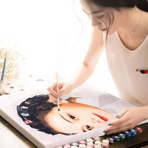 YAYA샵 diy 그림기리기 세트 피포페인팅 유화 주문제작전문 포샵수정 8종세트+거치대증정 36 42색, 60*60cm