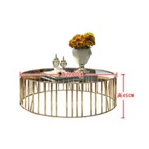 북유럽 철공예 티테이블 모던 심플 거실 소파 베젤 모델하우스 가구 원형 대리석, 복장을 갖추다, 직경 80매 투명 강화유리