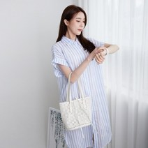 바보사랑 겟잇미 니하 스트라이프 카라 포켓 반팔 린넨 셔츠 .겟잇미