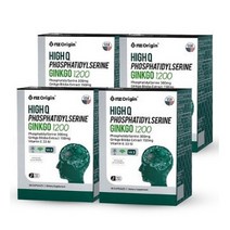 프리미엄 뇌영양제 포스파티딜세린 고함량 300mg 은행잎추출물 기억력 혈액순환 인지질 징코 영양제 추천, 30개입, 4개
