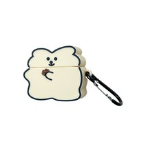 지구촌마트 쿼카 에어팟 케이스 + 키링, 에어팟3세대, 화이트