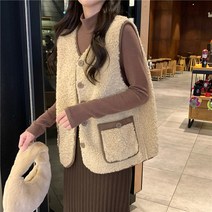 스타일아유 따뜻한 양모 양털 조끼 겨울 민소매 뽀글이 베스트