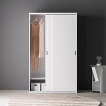 아씨방가구 레오 빅 슬라이딩 옷장 120cm 행거형, 메이플화이트