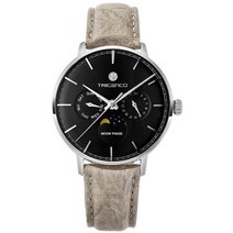 트리젠코 남성용 가죽시계 TG-0420L-BK/IV