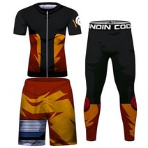 주짓수도복 주짓수 래쉬가드 스포츠 세트 남성 MMA 발진가드 Jiu Jitsu T 셔츠 + 바지 BJJ 권투 유니폼 킥