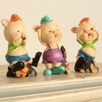 아기 돼지 삼형제 장식 소품 3종세트 집꾸미기 돈