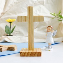 탁상용 원목 십자가 만들기 크리스마스 부활절 목공체험 성경학교 diy 반제품 재료 키트, 탁상 미니 십자가