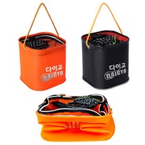 20형 접이식 삐꾸통 뚜레박 물고기통 살림망 낚시박스, 다이교두레박20블랙