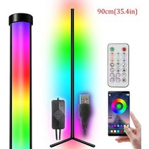 장스탠드 RGB LED 스마트 앱 플로어 램프 밝기 조절 가능 거실 분위기 코너 조명 원격 제어 파티 스탠, 03 90cm-USB_01 1PCS