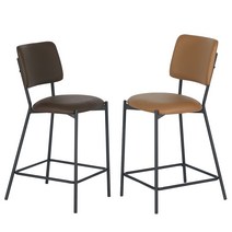 모리스바텐2p 홈바1+1 아일랜드 높이선택(60cm 65cm) 식탁의자 바텐의자 2color, 카멜+브라운