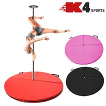 K4스포츠아몸디 KM-07 폴댄스매트 120x3cm 원형매트 폴댄스봉 스포츠댄스 스핀고정봉춤, 핑크