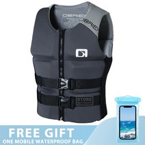 FREELIFE 카약 구명 조끼 성인 서핑 제트 스키 모터 보트 웨이크 보드 뗏목 낚시 수영 표류 구조, F110 Gray