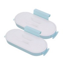 가정용 싱크대 냄새방지 뚜껑형 휴지통, 블루, 2개