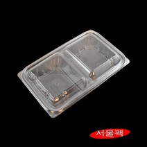 KS 0310-2 2칸 사각 샐러드 반찬용기 100세트, 투명