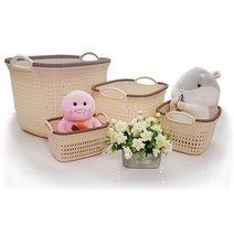 어솜 라탄패턴 손잡이바구니 정리함, 2.라탄패턴 손잡이바구니(중형)