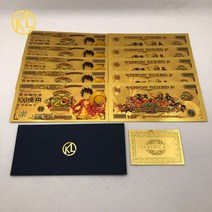 더 많은 종류의 일본 애니메이션 원피스 원숭이 D. 루피 Sanji 니코 · 로빈 나미 골드 지폐 골드 도금 코인 지폐 컬렉션, 초콜렛