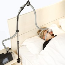 코골이방지 양압기 CPAP 호스 홀더 높이 조절 튜브 리프트 접이식 행거 지지대 엉킴 방지 및 막힘 방지, Black, 01 Black