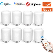 Tuya Zigbee 온도 조절 라디에이터 밸브 지능형 무선 휴대폰 앱 제어 알렉사 구글 홈과 호환 가능, 08 8pcs Thermostat